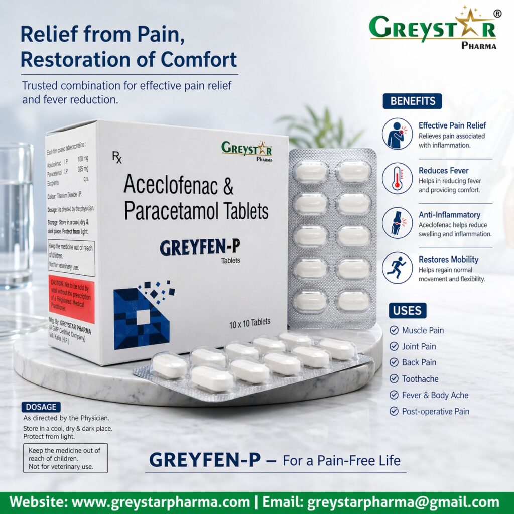 Greyfen-P Aceclofenac & Paracetamol Tablets