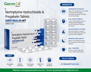 Greybalin NT Nortriptyline Hydrochloride & pregabalin tablets