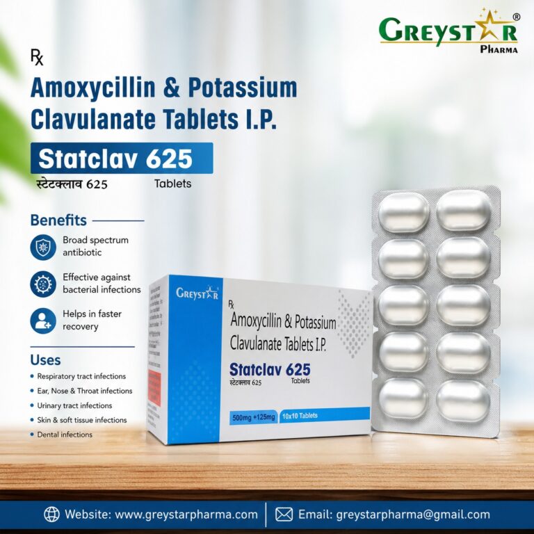 STATCLAV-625 Amoxycillin & potassium Clavulanate Tables